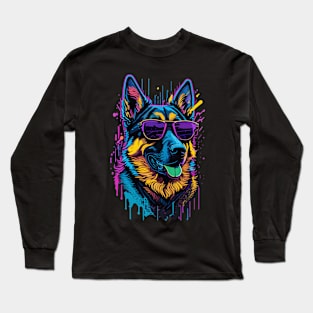 German Shepherd Dog with Sunglasses Long Sleeve T-Shirt